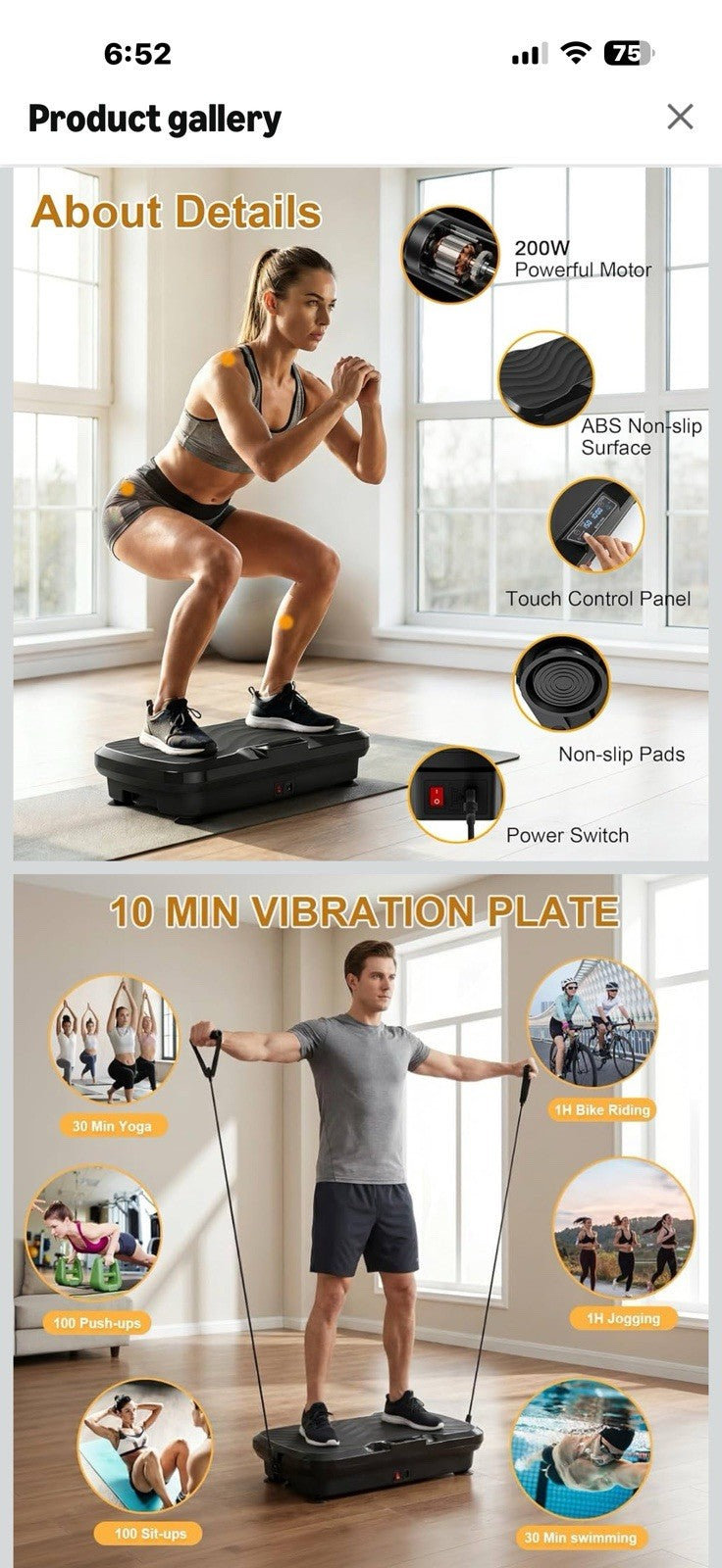 BARWING Vibration Plate Exercise Machine for Lymphatic Drainage Vibrating