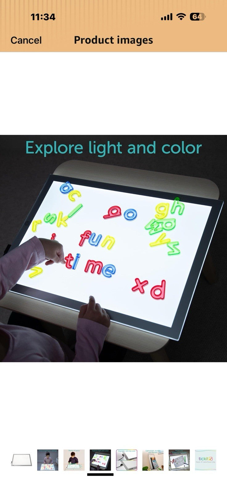 tickit Light Panel | Rectangular | Ultra Bright LED | Adjustable Brightness 