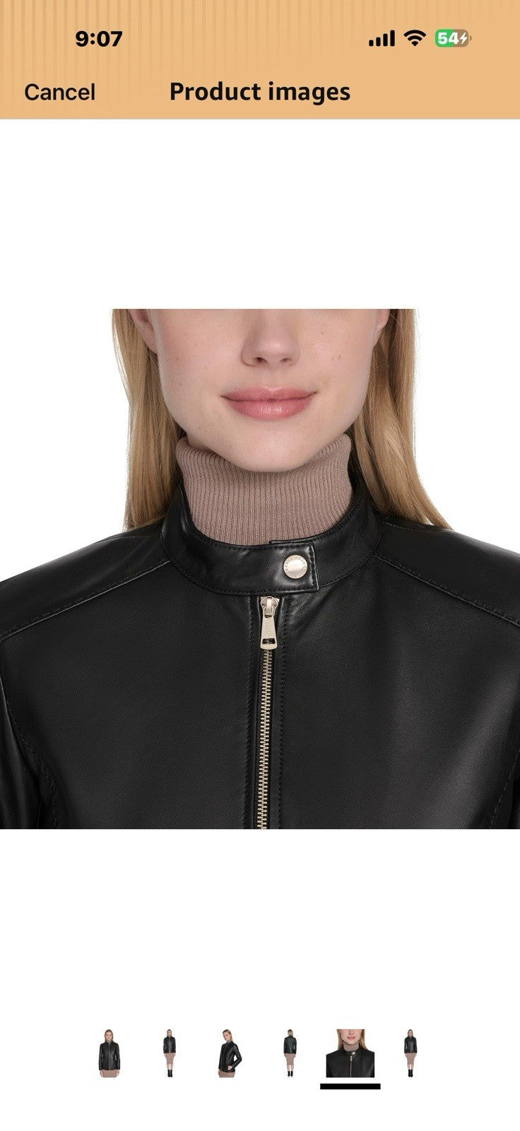 Cole Haan Women's Leather Hand Stitched Details Classic Jacket  Xl