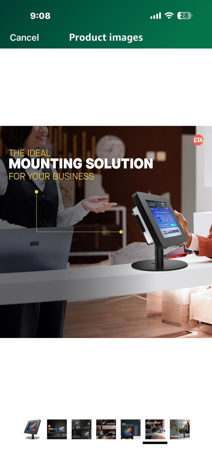 Premium iPad Retail POS Stand – CTA Upscale Tablet Kiosk Stand with 360 