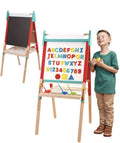 Battat – Wooden Art Easel for Kids with Magnetic Whiteboard & Chalkboard 