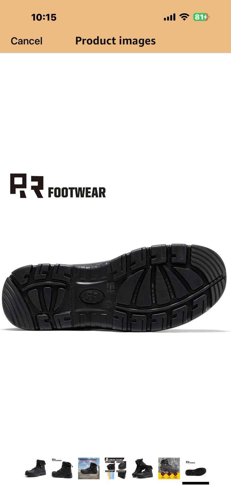 ROCKROOSTER 6 Inch Black Composite Toe Waterproof Work Boots for Men, 