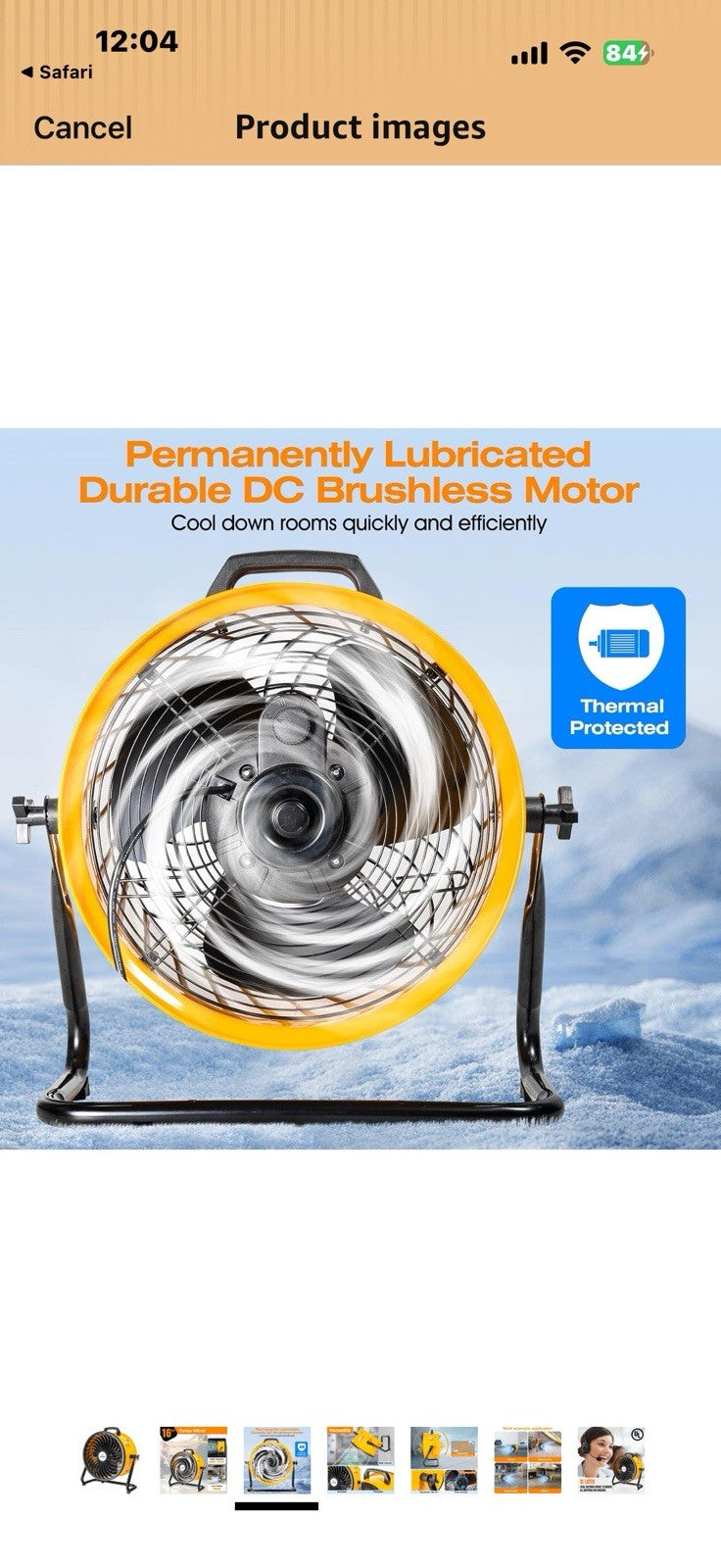 iLiving 16 in. Low Noise Turbo Fan 2687 CFM 3-Speed Portable Air Circulator