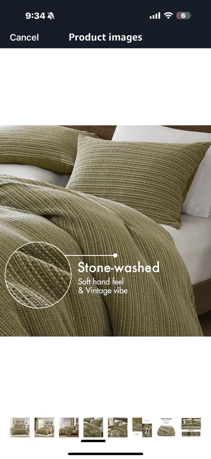 Woolrich King Duvet Cover Set Cotton Waffle Pre-Stone Washed, Oversized