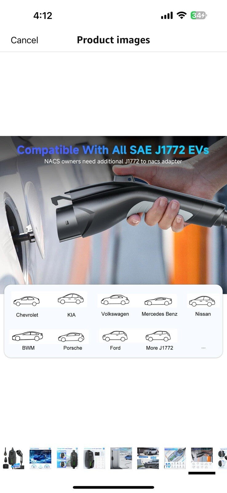 Level 2 EV Charger, 40Amp Electric Car Charger Portable EV Charger 25FT