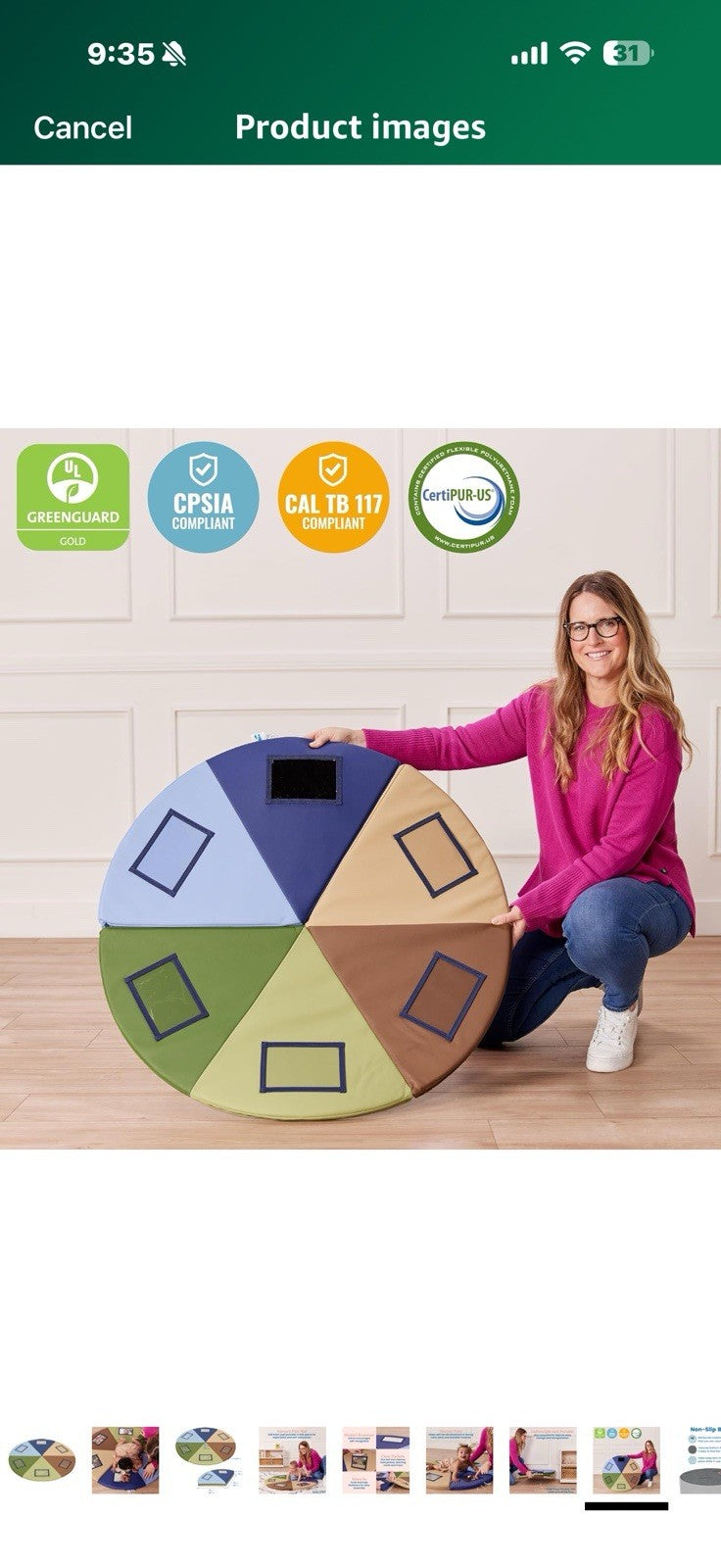 ECR4Kids SoftZone Picture Me Play Mat, Activity Mat, Earthtone