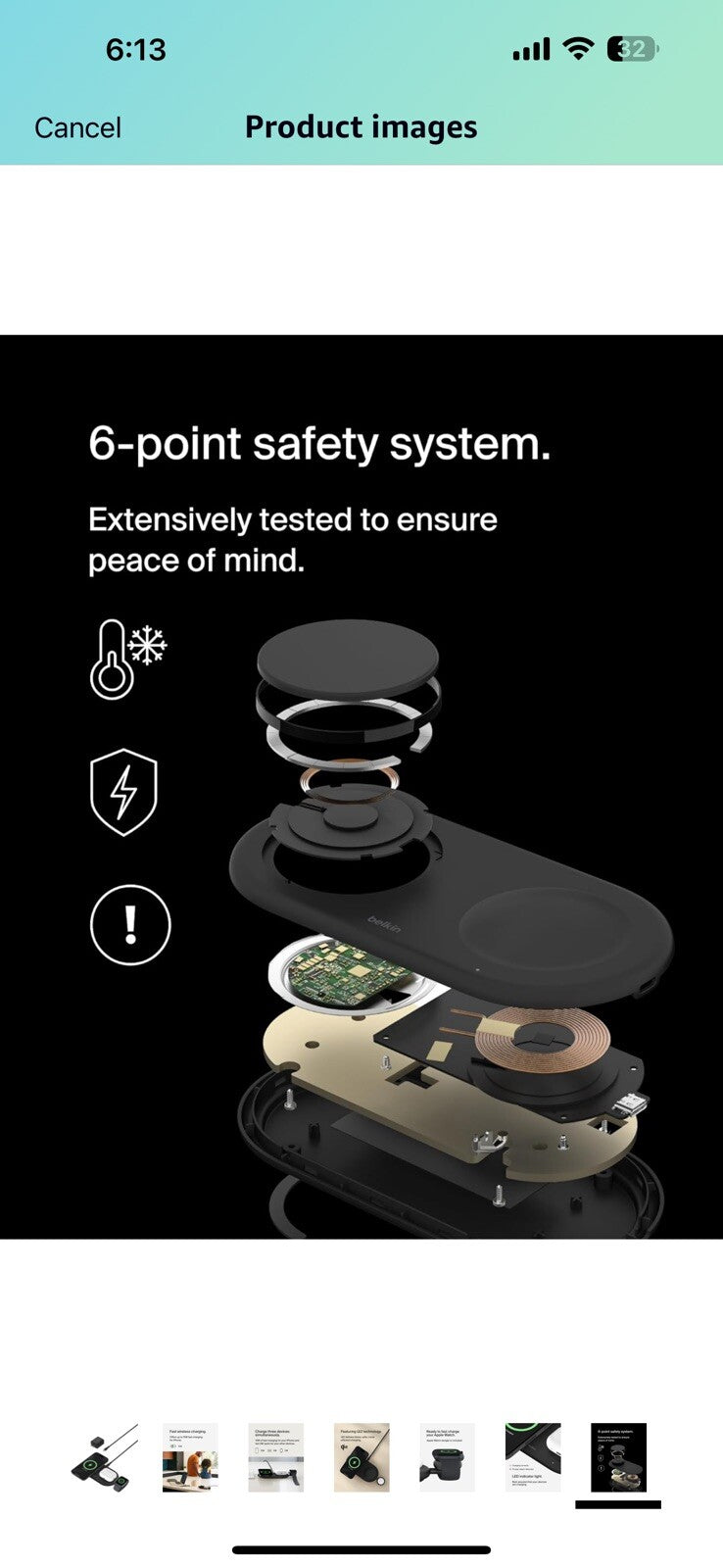 Belkin BoostCharge Pro 3-in-1 MagSafe-Compatible Wireless Charging Pad 