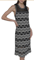 Karl Lagerfeld Womens Soft Everyday Chevron Sweater Dress Large