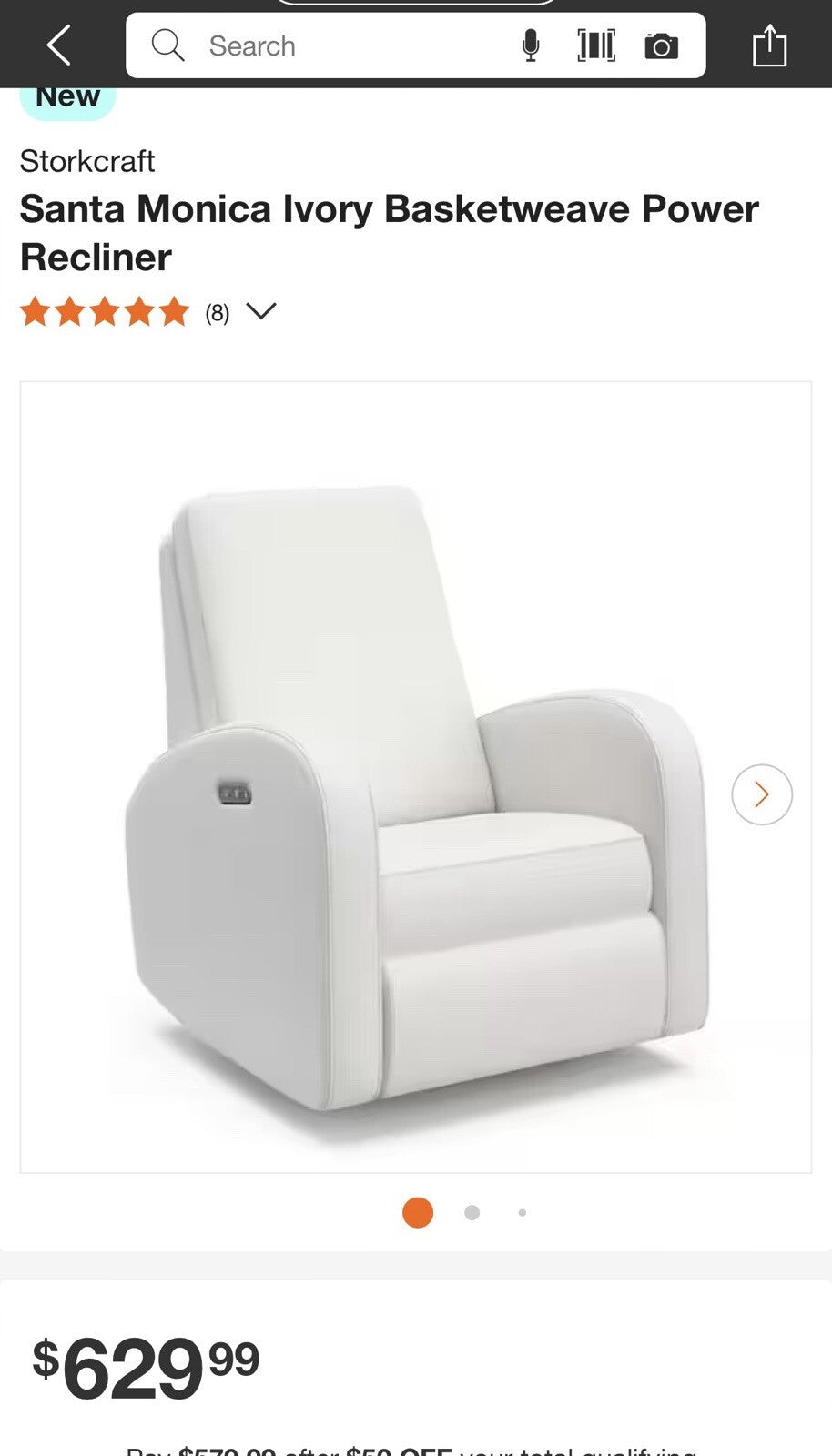 Storkcraft® Santa Monica® Power Recliner Swivel Glider