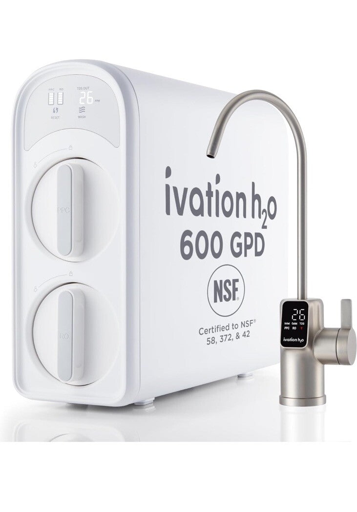 Ivation H2O 600 GPD Reverse Osmosis Under Sink Tankless Water Purifier