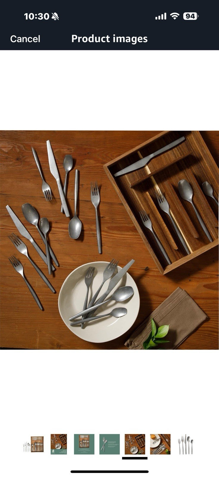 20 Piece Stone Washed Flatware 18/10 Stainless Steel Silverware