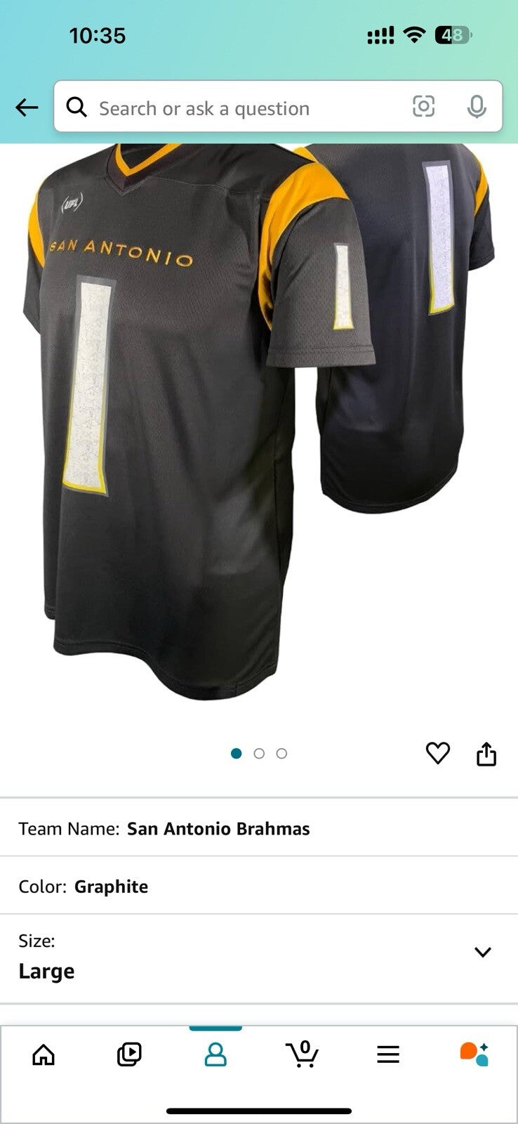 Men's Ufl San Antonio Brahmas, Large