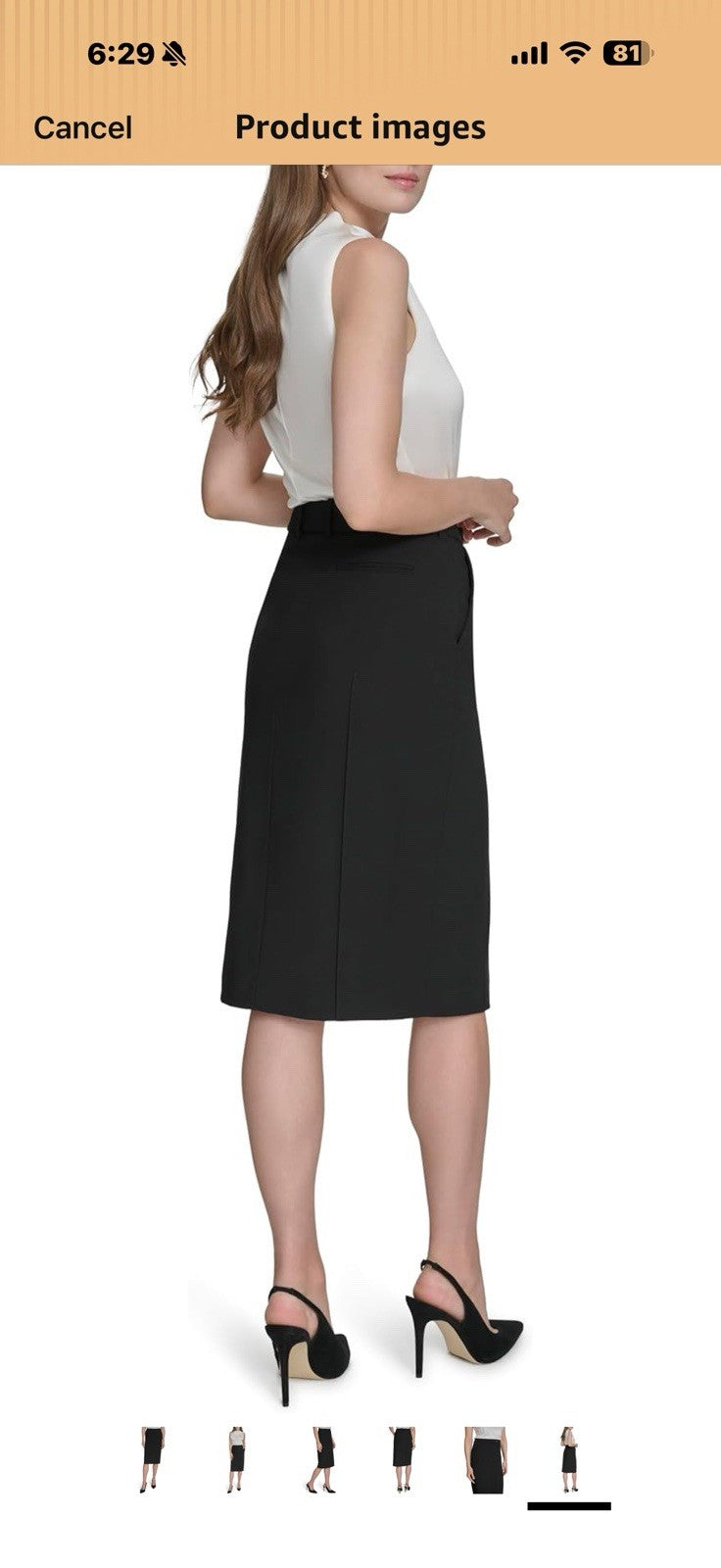 H Halston Womens Woven Suiting Pencil Skirt