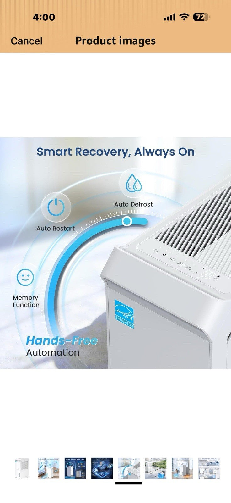 4,500 Sq.Ft Energy Star Most Efficient 2025 Dehumidifier,Vellgoo Max