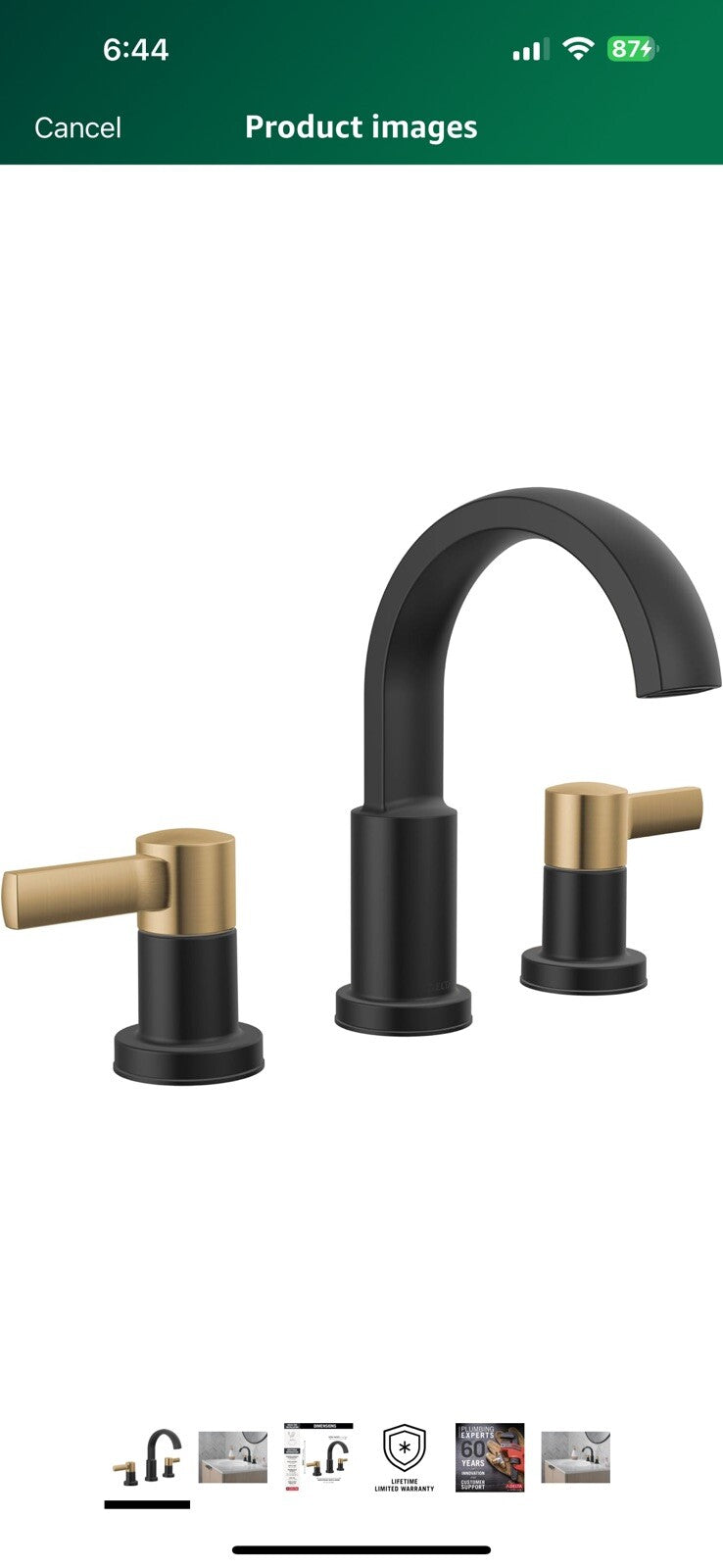Delta Faucet Albion Widespread Bathroom Faucet 3-Hole, Black/Bronze 35855LF-GZ
