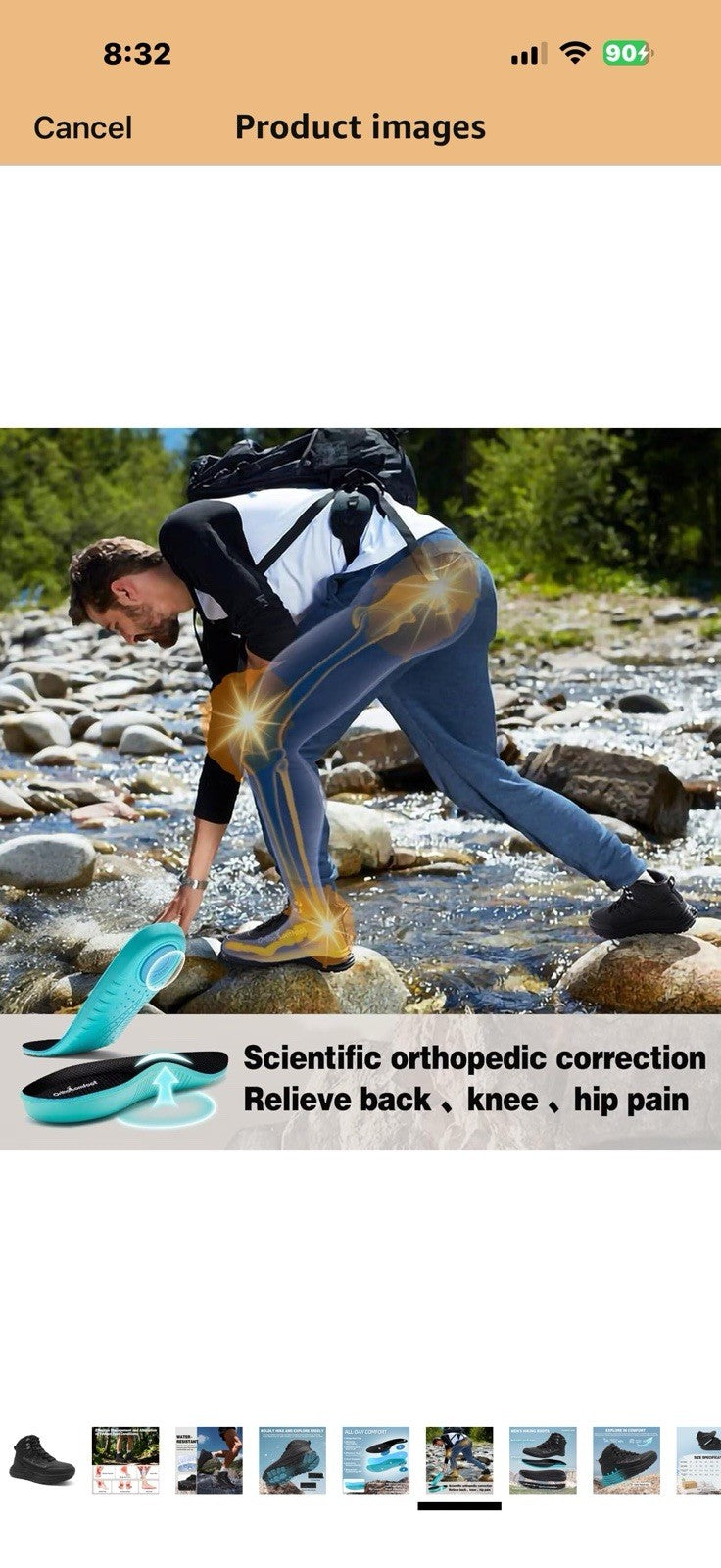 Men's Orthopedic Waterproof Hiking Boots: Comfortable Plantar Fasciitis 