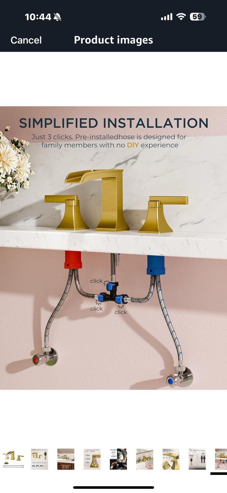 FORIOUS Brass Brushed Gold Widespread Bathroom Faucet