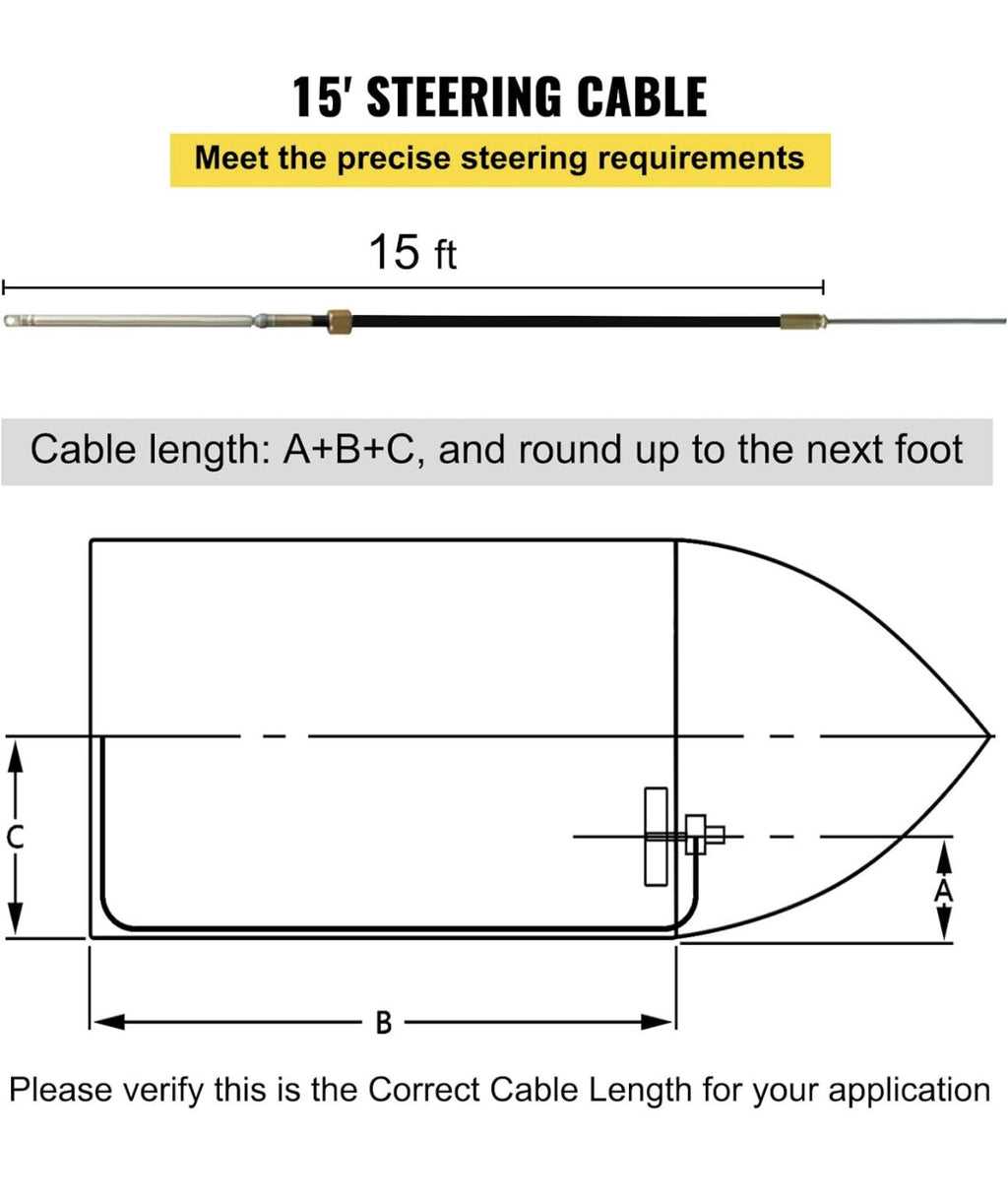 VEVOR Boat Steering System Kit 15F