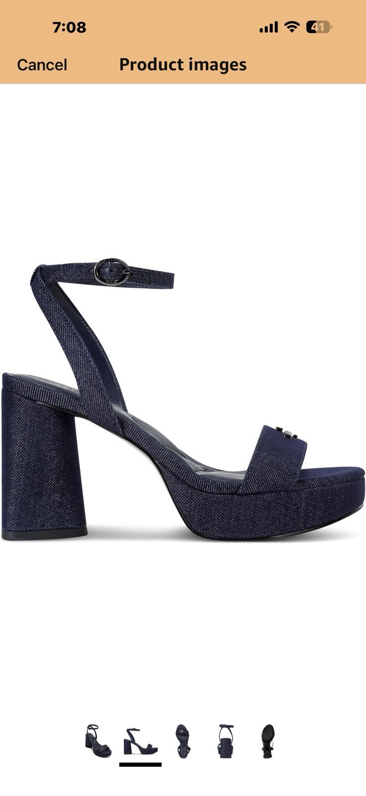 KARL LAGERFELD Women's Haden Logo Platform Heel Heeled Sandal Size 10