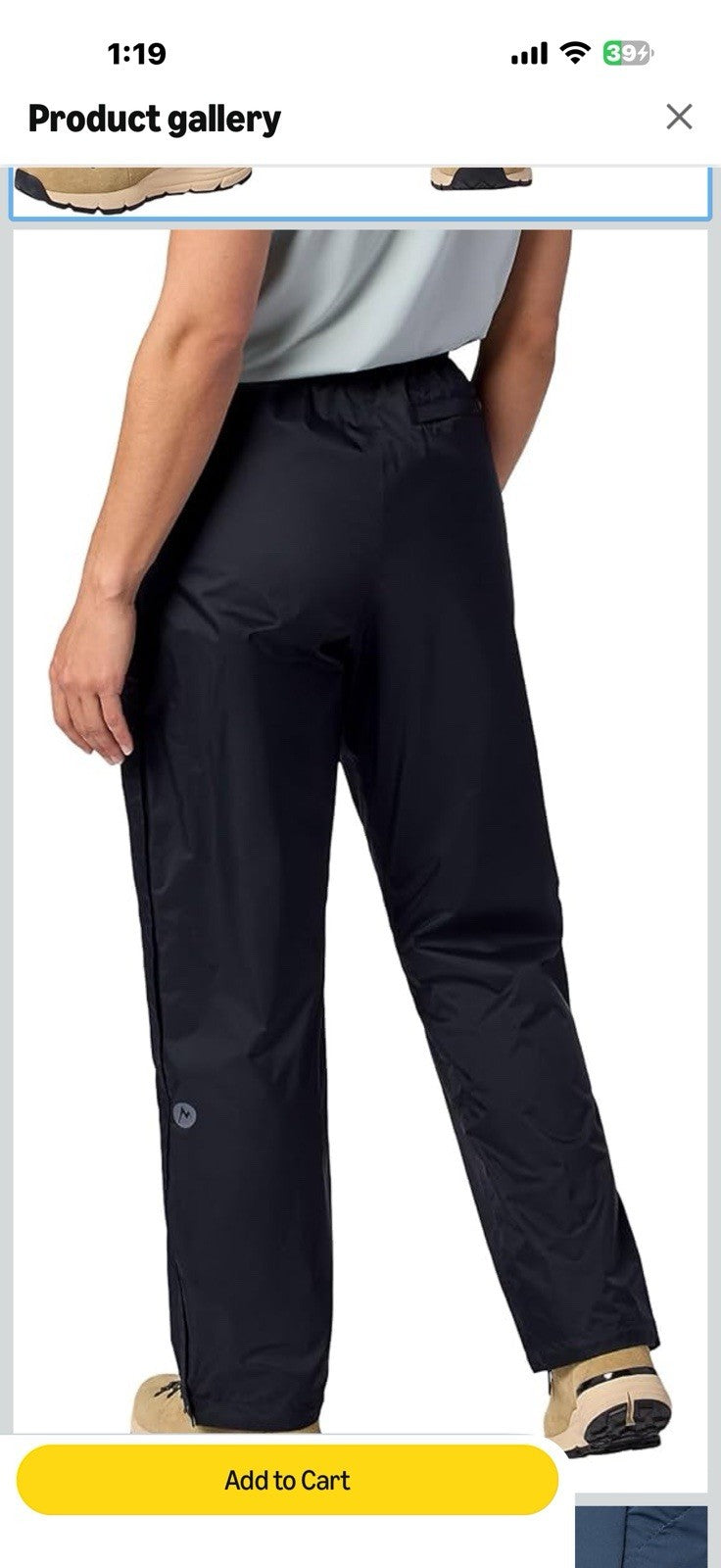MARMOT Women's PreCip Evo Full Zip Rain Pant, Black, Large