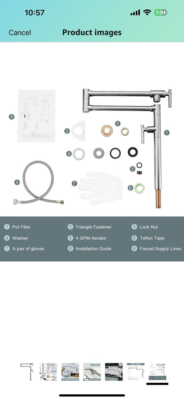Pot Filler Faucet for Kitchen Sink, Deck Mount Pot Faucets Over Stove,