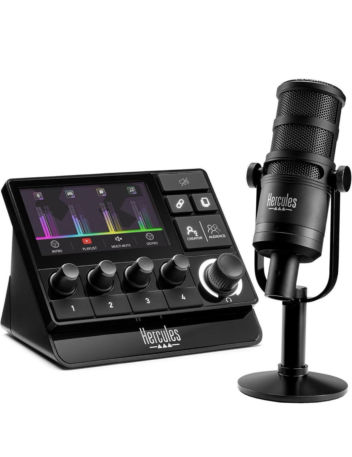 Hercules Stream Essentials Kit, Includes Stream 200 + Microphone HXD-700 