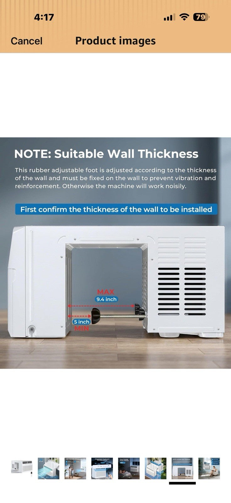 U-Shaped Window Air Conditioner, 10,000 BTU Window AC Unit Cools