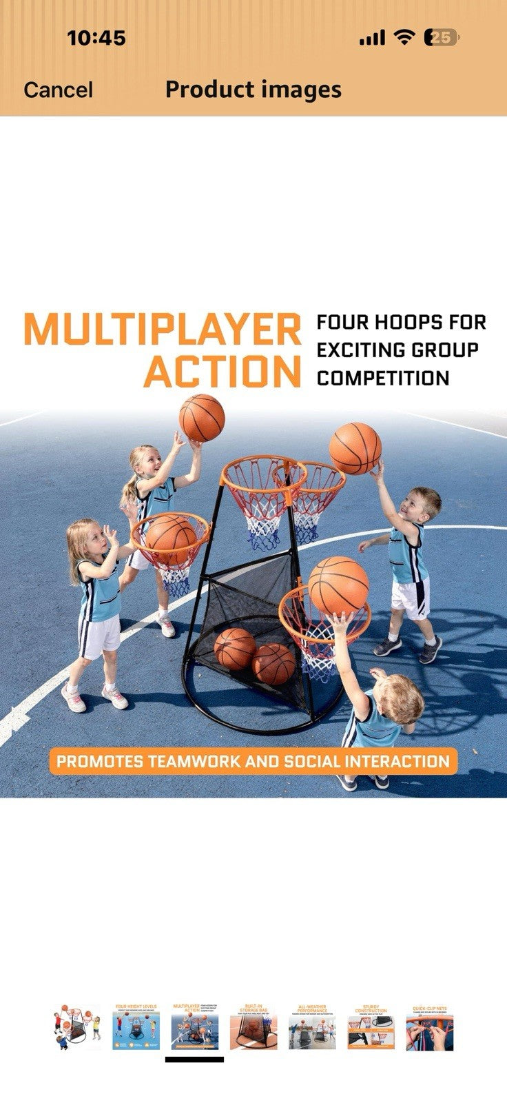 Portable Kids Basketball Hoop with Ball Storage Net – Adjustable Height