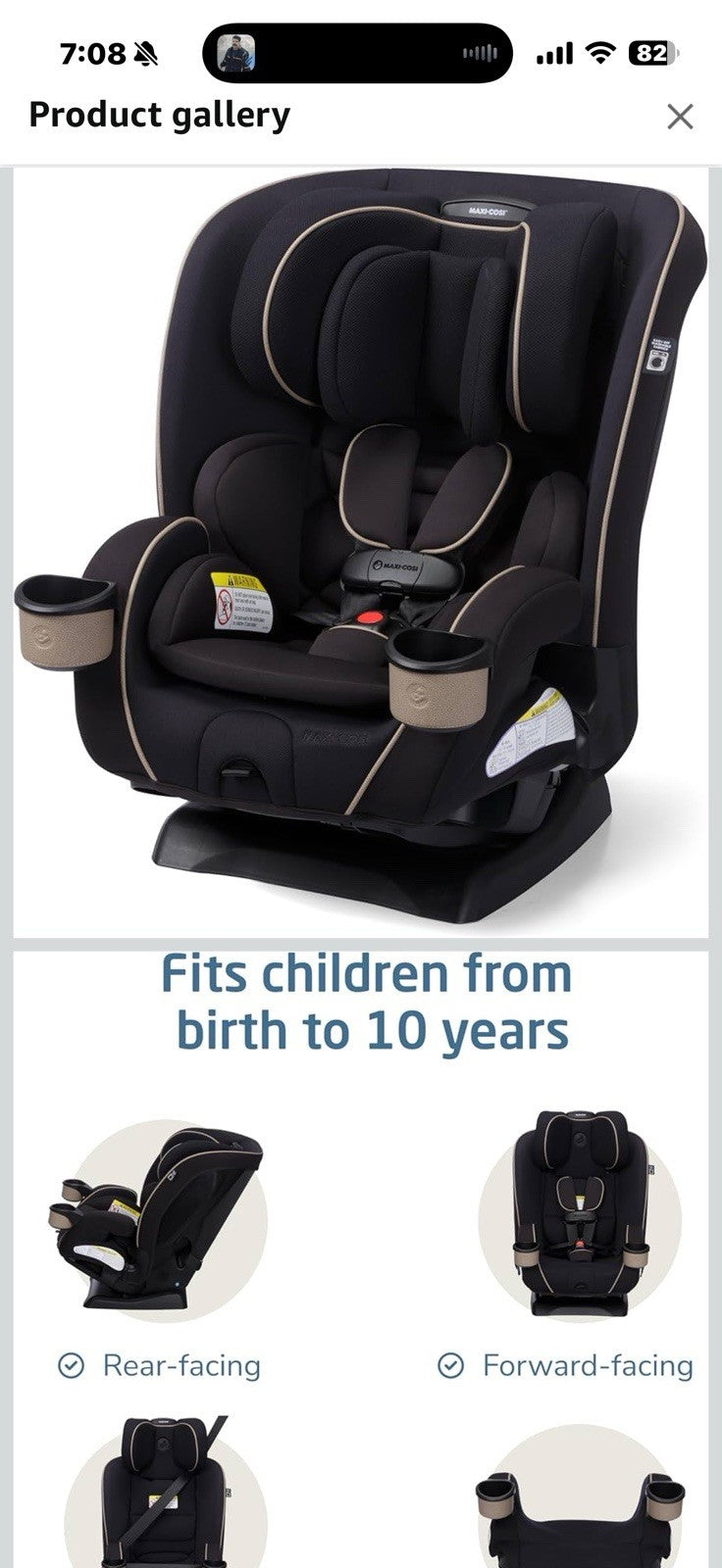 Maxi-COSI Kani 4-in-1 Infant Kids Convertible Car Seat, Rear-Facing, 