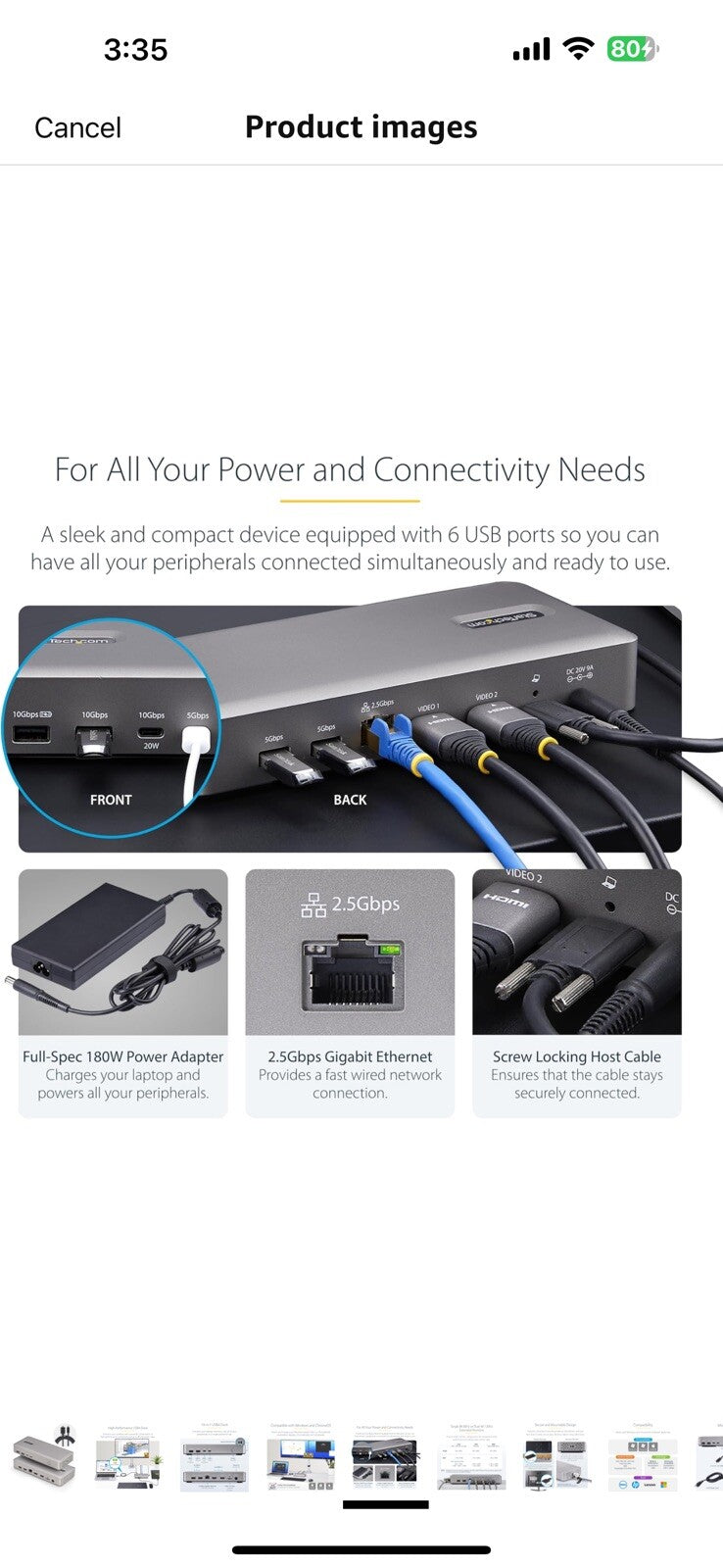 StarTech.com USB-C Docking Station (10-in-1, USB4), Up to 100W Charging