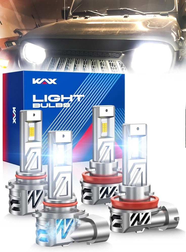 KAX 2025 10X Brightener 9005 H11 Led Bulbs Combo for Car Owners, 