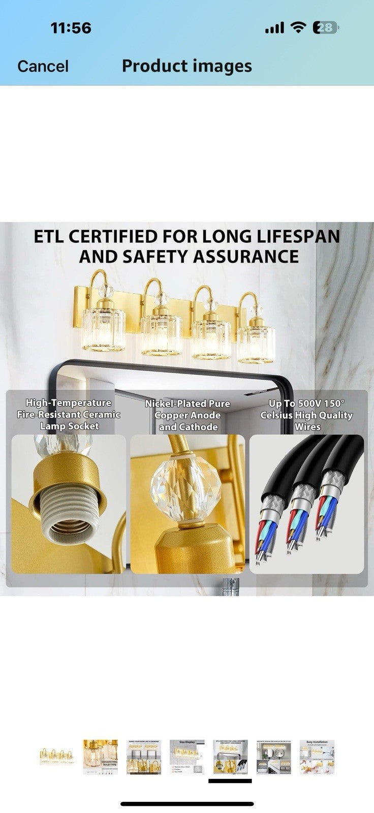 Bathroom Vanity Light Fixtures Over Mirror - Makeup Lighting Pure Gold