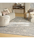 Nourison Harbor Blue 5'3" x 7'6" Area Rug - Easy Clean, Non Shedding, 