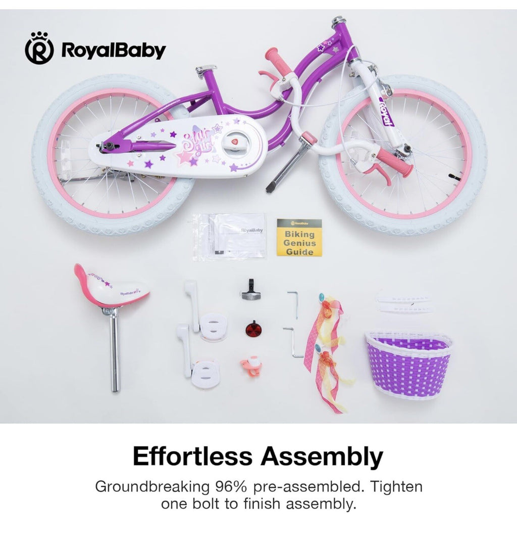 Royalbaby EZ Stargirl Kids Bike,Easy Learn Balancing to Biking 18 Inch 