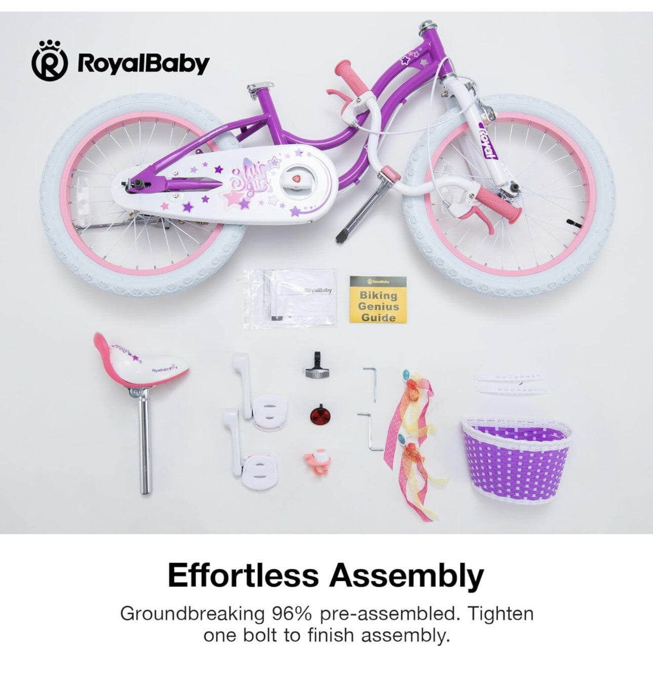 Royalbaby EZ Stargirl Kids Bike,Easy Learn Balancing to Biking 18 Inch 