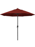 California Umbrella 9' Rd Aluminum Patio Umbrella, Crank Lift, Auto Tilt, 