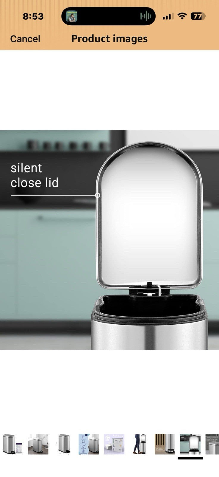 happimess  Roland 10.6 Gal. Chrome Step-Open Trash Can
