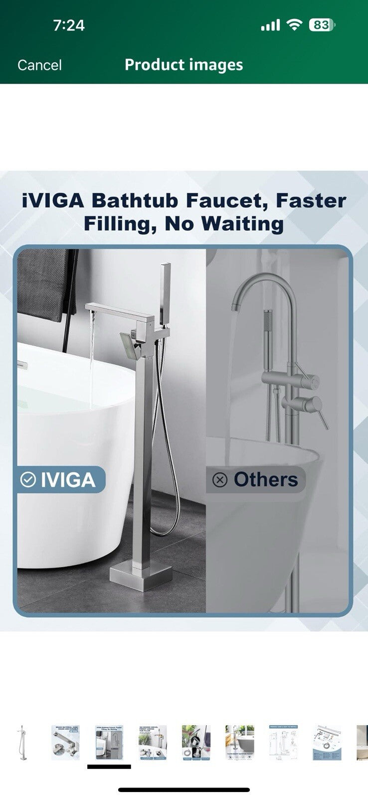 Freestanding Bathtub Faucet, Floor Mount Tub Filler, High Flow Brass