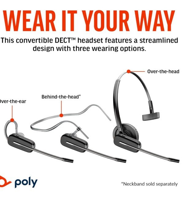 Poly CS540 Wireless DECT Headset with HL10 Lifter (Plantronics)