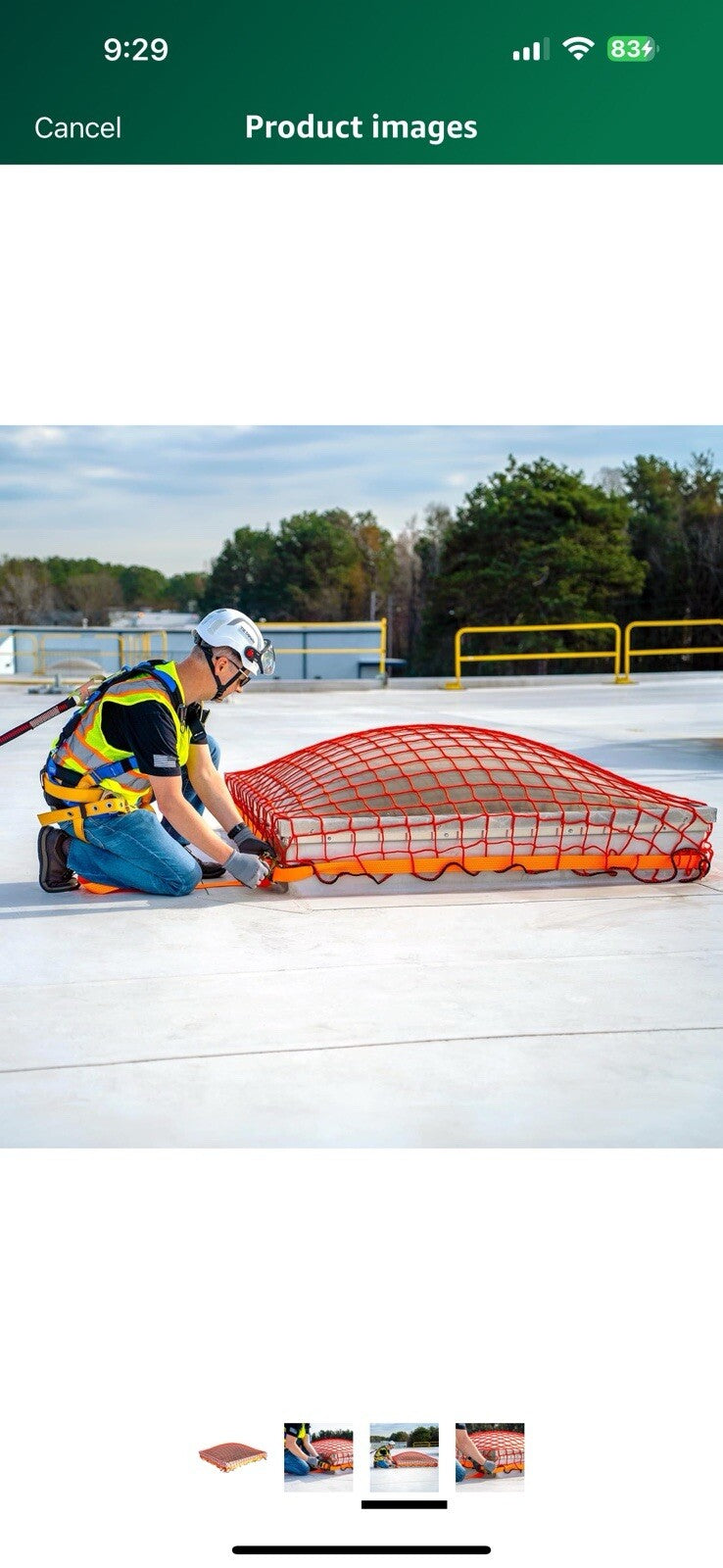 Tie Down 65400 Roof Top Safety Skylight Netting, Orange, 7' Length, 7' 