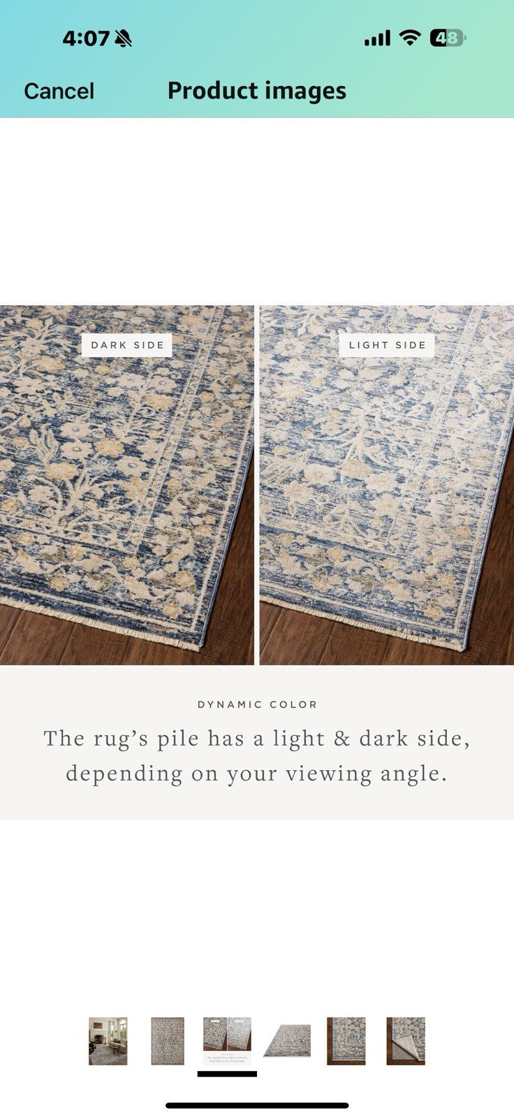 Loloi Clarisse Collection CLS-05 Blue/Beige 7'-10" x 10'-2" Fringe Area Rug
