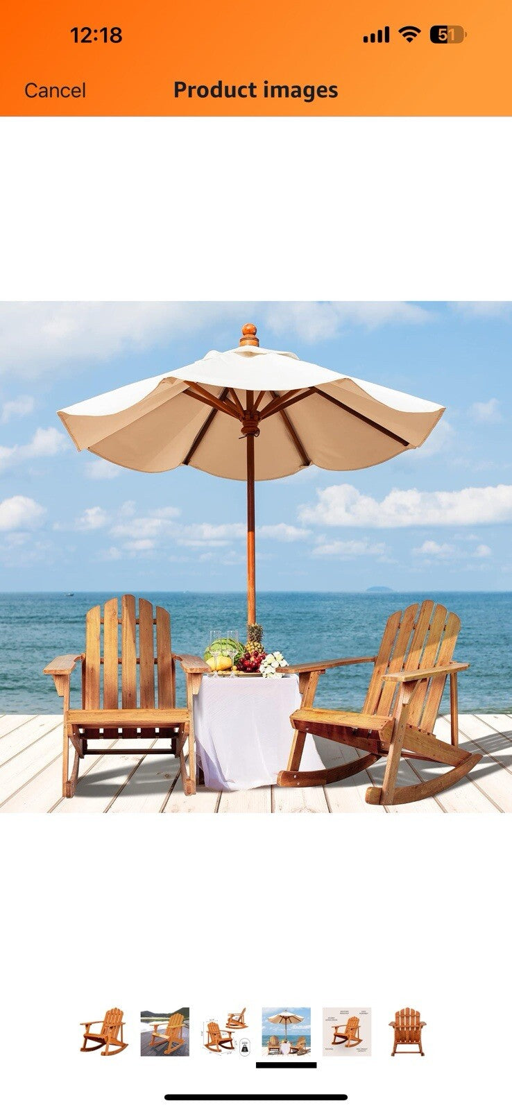 JONATHAN Y PAT1000A Kiawah Outdoor Patio Classic Acacia Wood Adirondack
