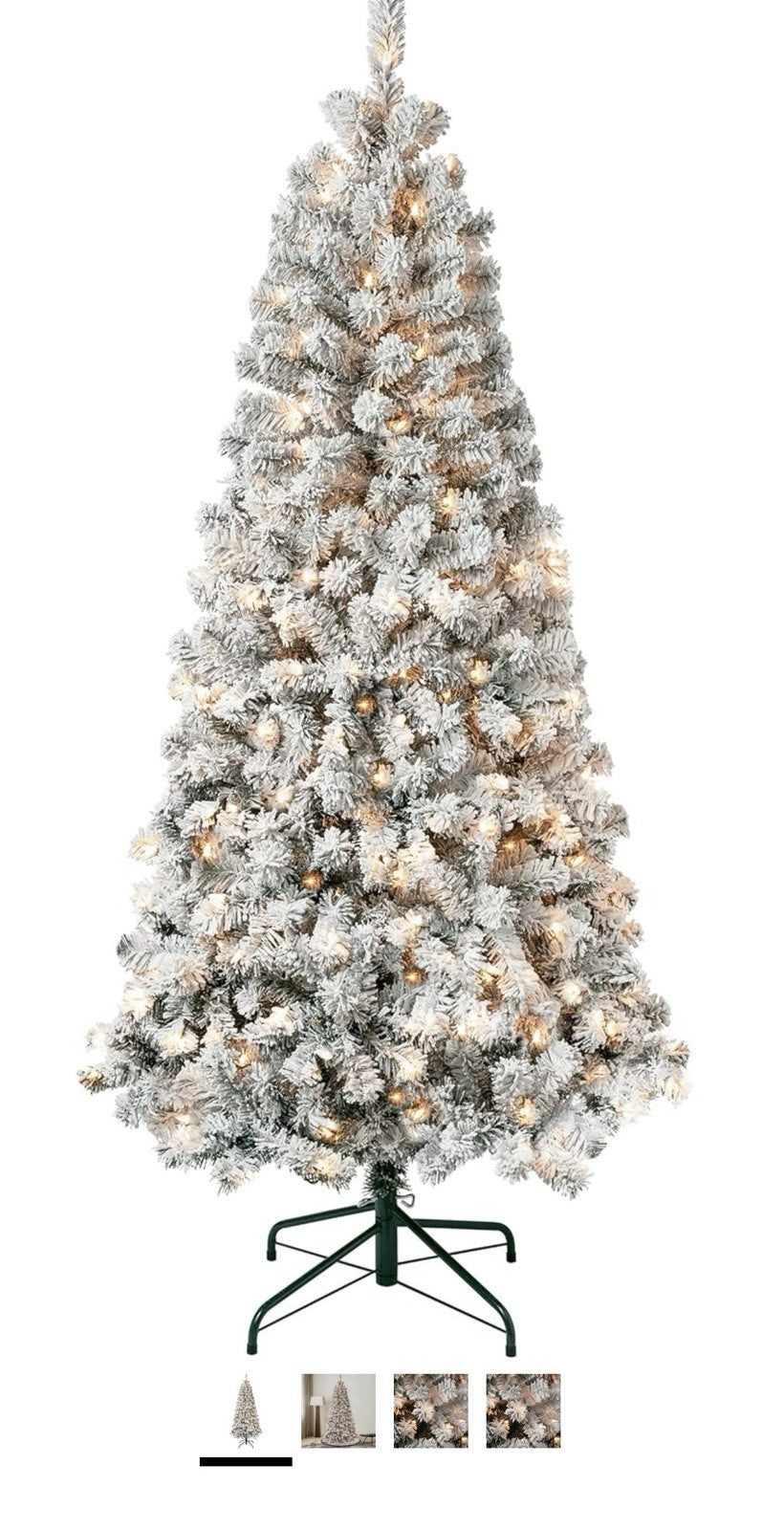 National Tree Company First Traditions Pre-Lit Acacia Flocked Tree Christmas