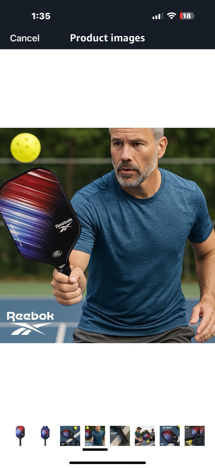 Reebok - Pro Streak Elongated Paddle, Durable Construction, Red