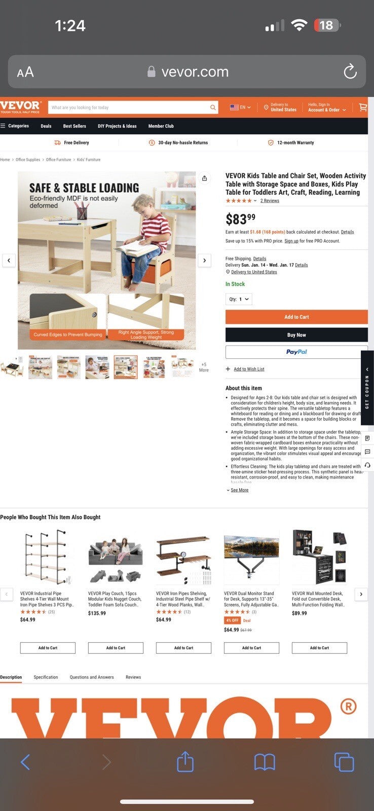 VEVOR Kids Table and Chair Set