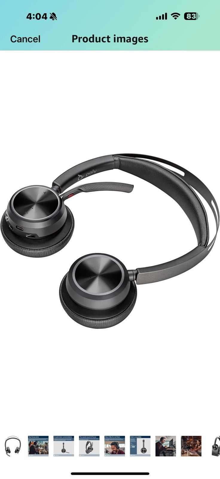 POLY Voyager Focus 2-M USB-C-C Headset USB-C/A Adapter Charging 