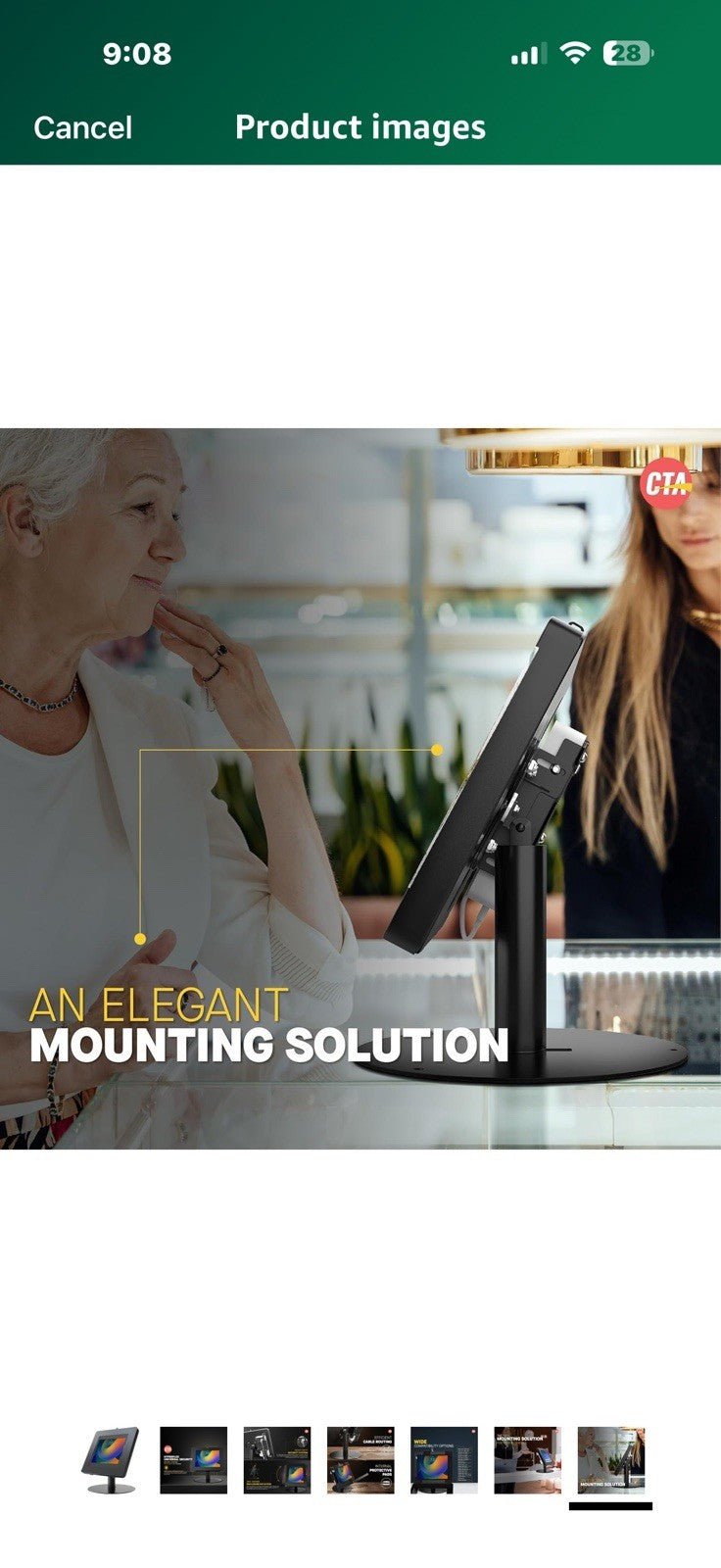 Premium iPad Retail POS Stand – CTA Upscale Tablet Kiosk Stand with 360 