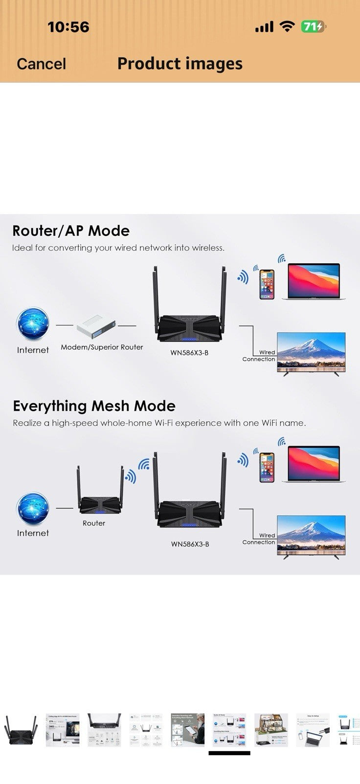 WiFi 6 AX3000 Dual Band Mesh Router, Wireless Gigabit Router for Gaming