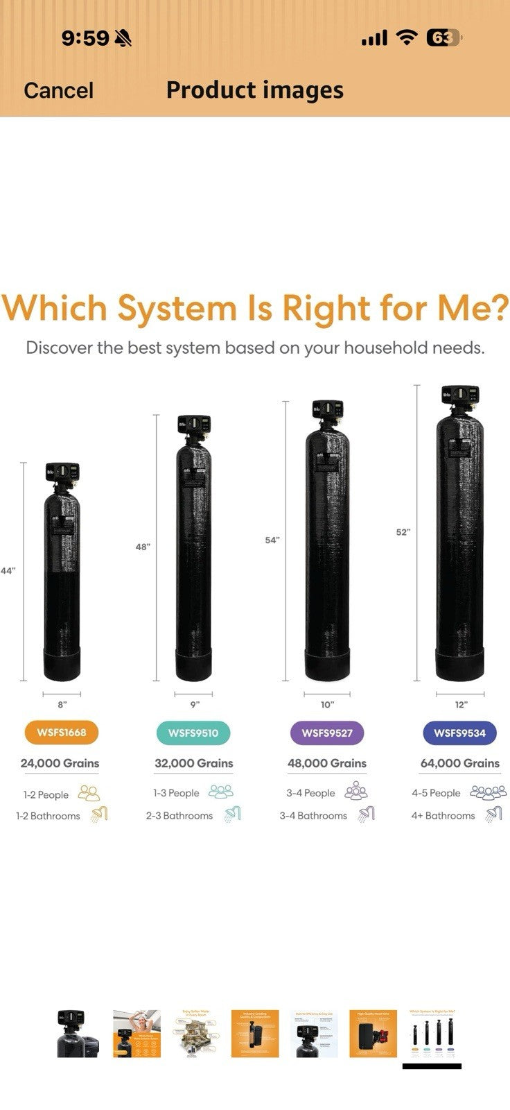 Brio WSFS1668 Whole House Water Softener System, 1-2 Bathrooms
