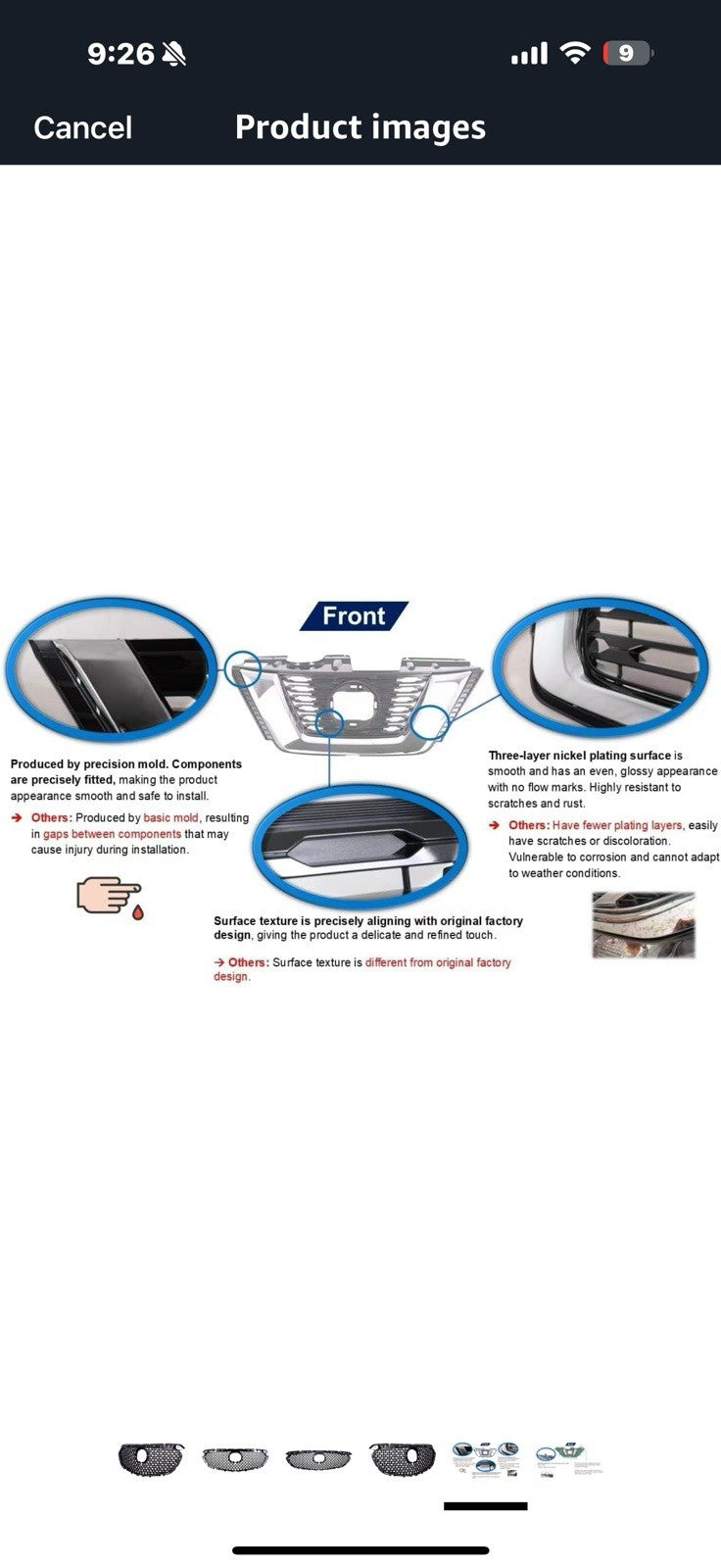 Front Grille Compatible with 2018-2020 Mazda 6, ABS Replacement Bumper Grill